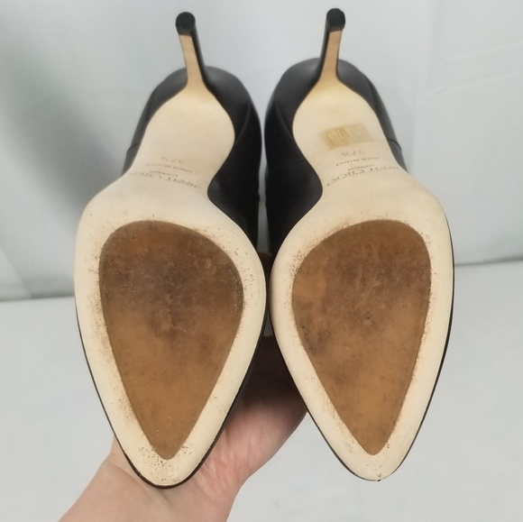 Jimmy Choo Kim Leather Heels Knee High Boots 37.5 - Picture 8 of 15